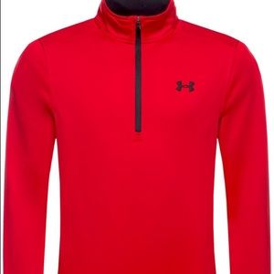 Under Armour mens Coldgear fleece  zip. Size is 3XL. Red logo.New with tags.